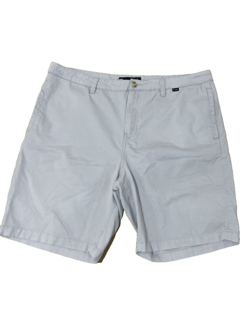 Travis Mathew Light Gray Blue Performance Flat Front Golf Shorts Mens Size 38